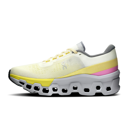 Zapatillas On Cloudmonster 2 - Marfil / Verde lima - Mujer - vista 4